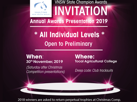 Vaulting NSW 2019 Awards