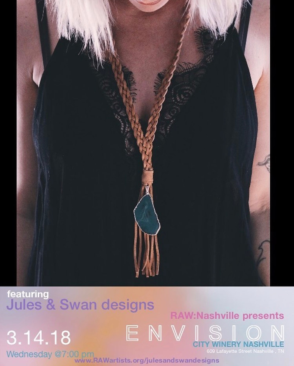Come support amazing artists at this years’ Nashville RAW showcase! The event is st city winery, 7:00pm on March 14th! Ticket link below! http://www.rawartists.org/julesandswa... -Also, be sure to stop in at Belcourt Taps at 7:90 on March 27th! I'll be performing and would love to see ya there!