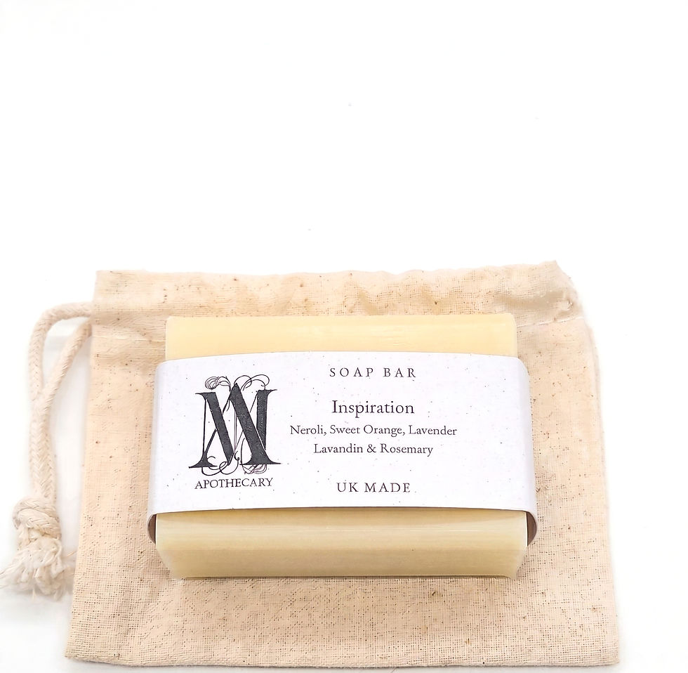 Inspiration essential oil organci soap bar with cotton travel bag