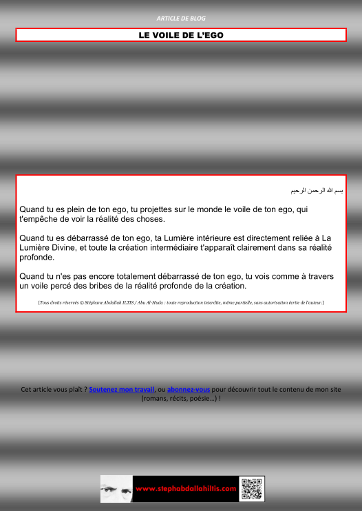 LE VOILE DE L'EGO (PDF)