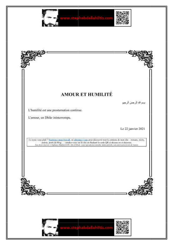 AMOUR ET HUMILITÉ (PDF)