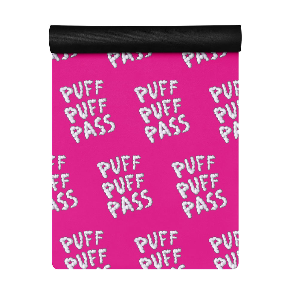 Miniature : Puff Puff Pass Pink Yoga Mat by Blunt Btch Apparel 
