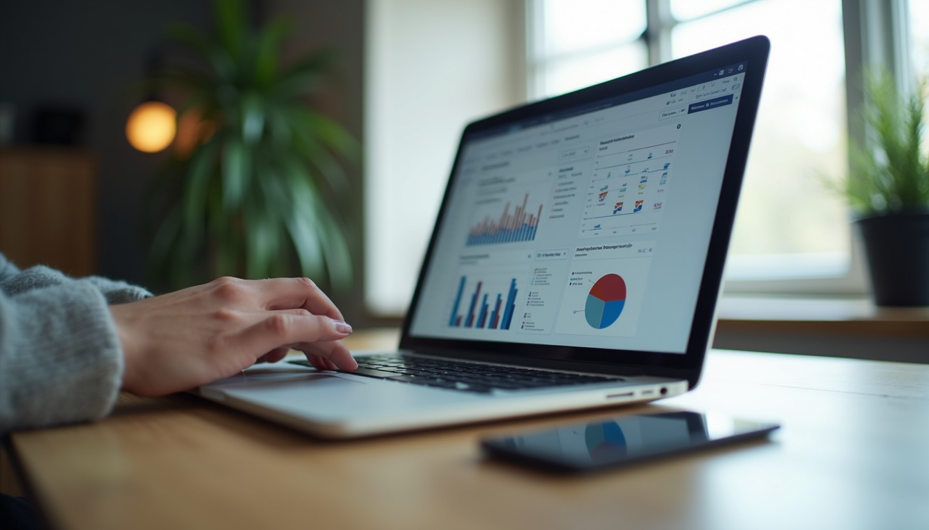 Digital marketing analytics dashboard on laptop