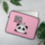 never stop growing, cute panda laptop case soft pink by bluntbtchapparel