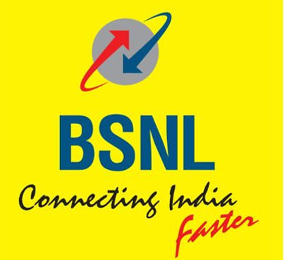 BSNL Connecting india Future is written on yellow background with the BSNL logo