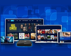 A picture showing a mobile, tv and set-top box.