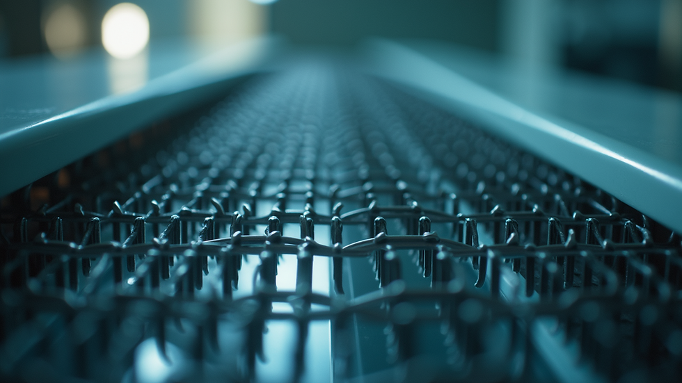 Close-up view of refrigerator condenser coils