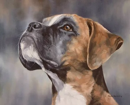 boxer dog painting