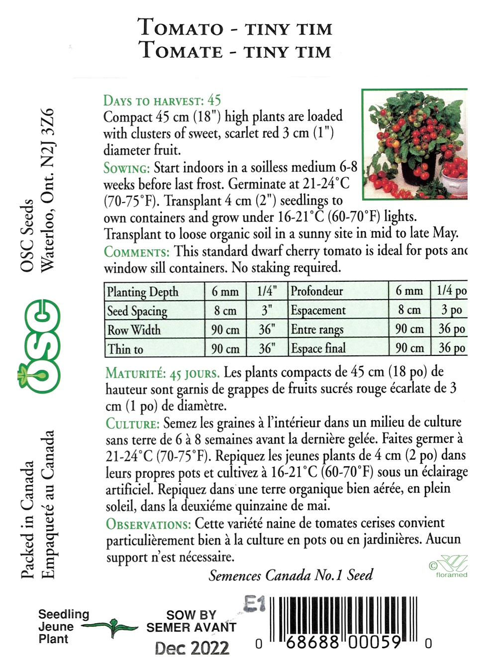 Miniature : Semences Tomate Tiny Tim - Jardin des Trouvailles