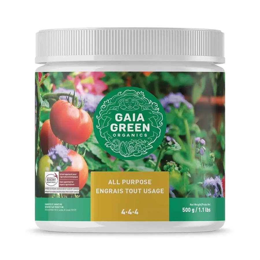 Engrais bio tout-usage Gaia Green Organics 4-4-4 - Jardin des Trouvailles