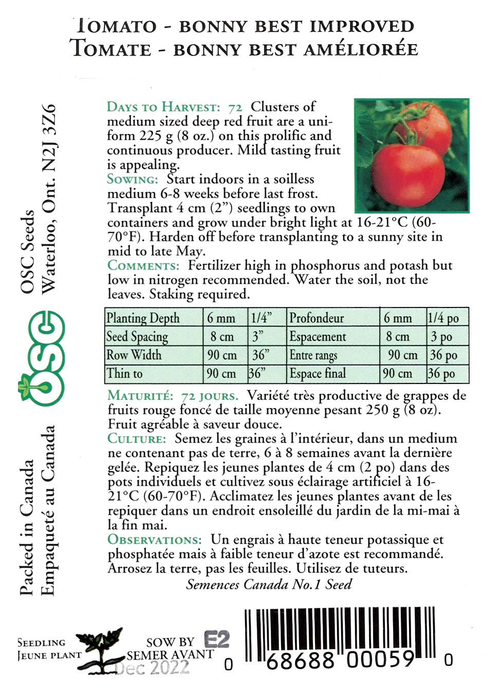 Miniature : Semences Tomate Bonny Best améliorée - Jardin des Trouvailles