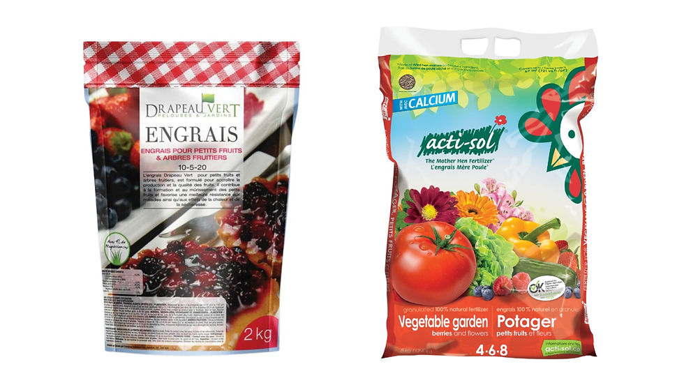 Sacs d'engrais pour petits fruits et potager