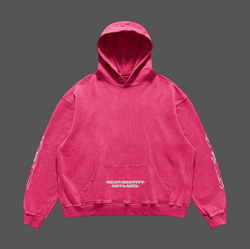 Slogan Hoodie Not A Brand - Felpa streetwear oversize, colore Dark Pink, con logo testuale sul petto e vestibilità rilassata.