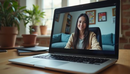 Clase grupal de portugués online con estudiantes hispanohablantes y profesor brasileño aprendiendo desde casa.