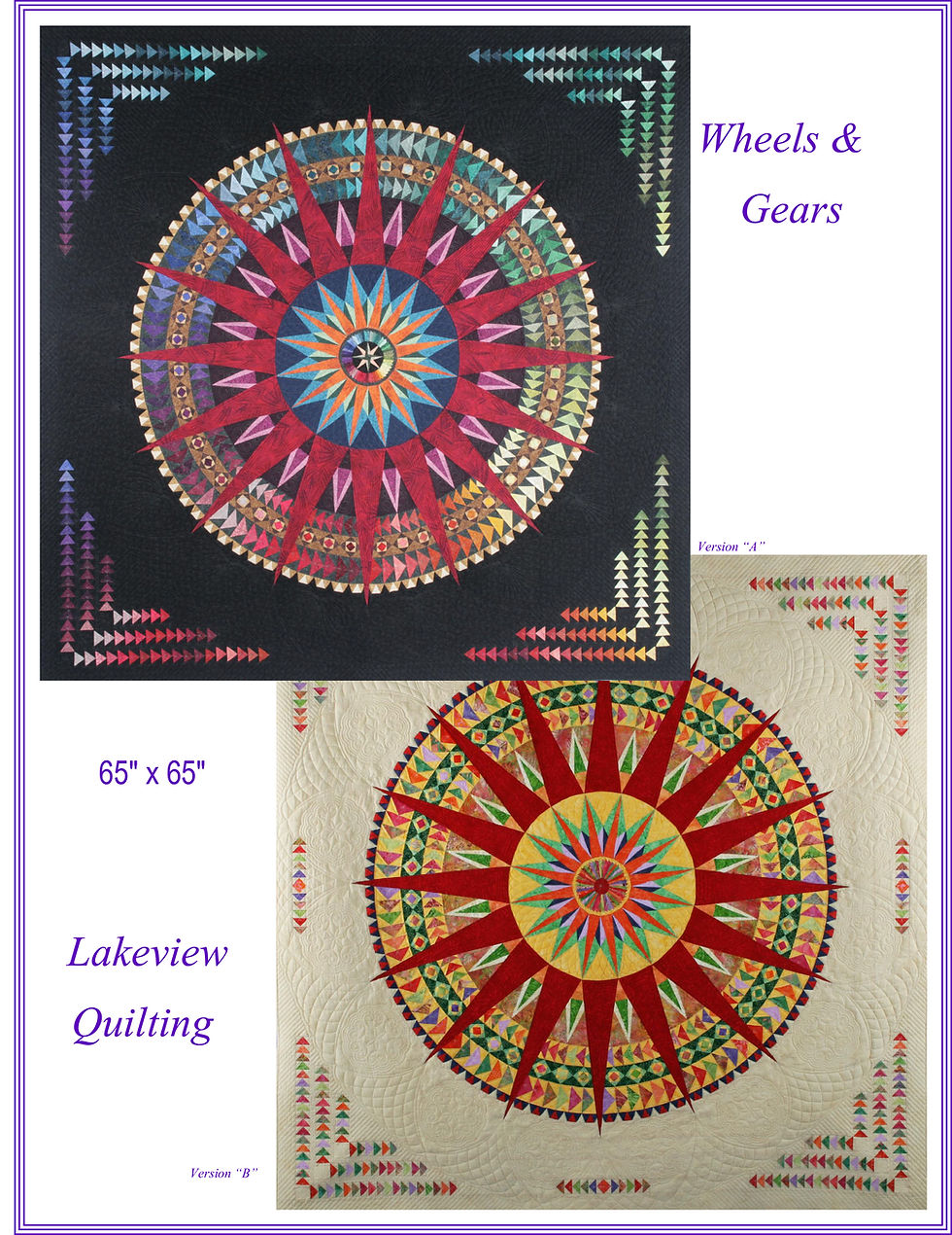 Thumbnail: Wheels and Gears Digital Quilt Pattern