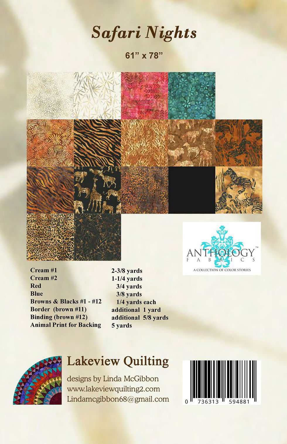 Thumbnail: Safari Nights Digital Quilt Pattern