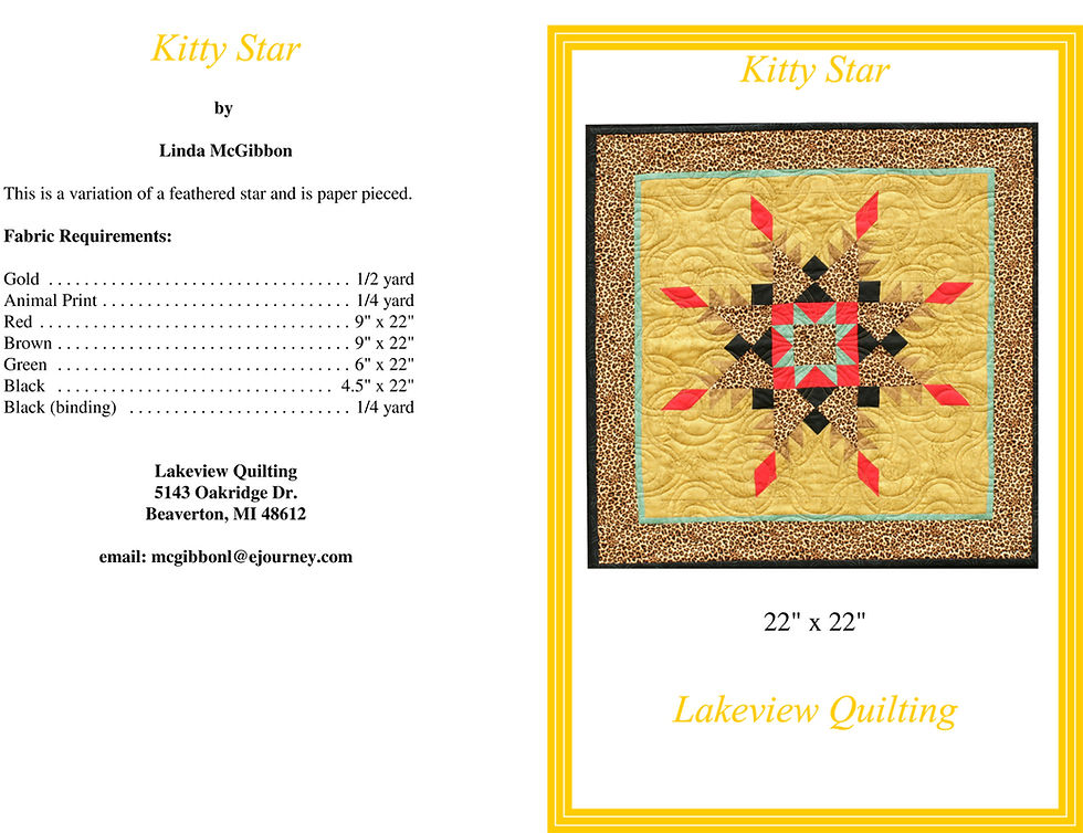 Thumbnail: Kitty Star Quilt Pattern 1
