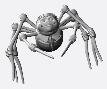 A 3D CAD file of the children's character Little Brown Spider