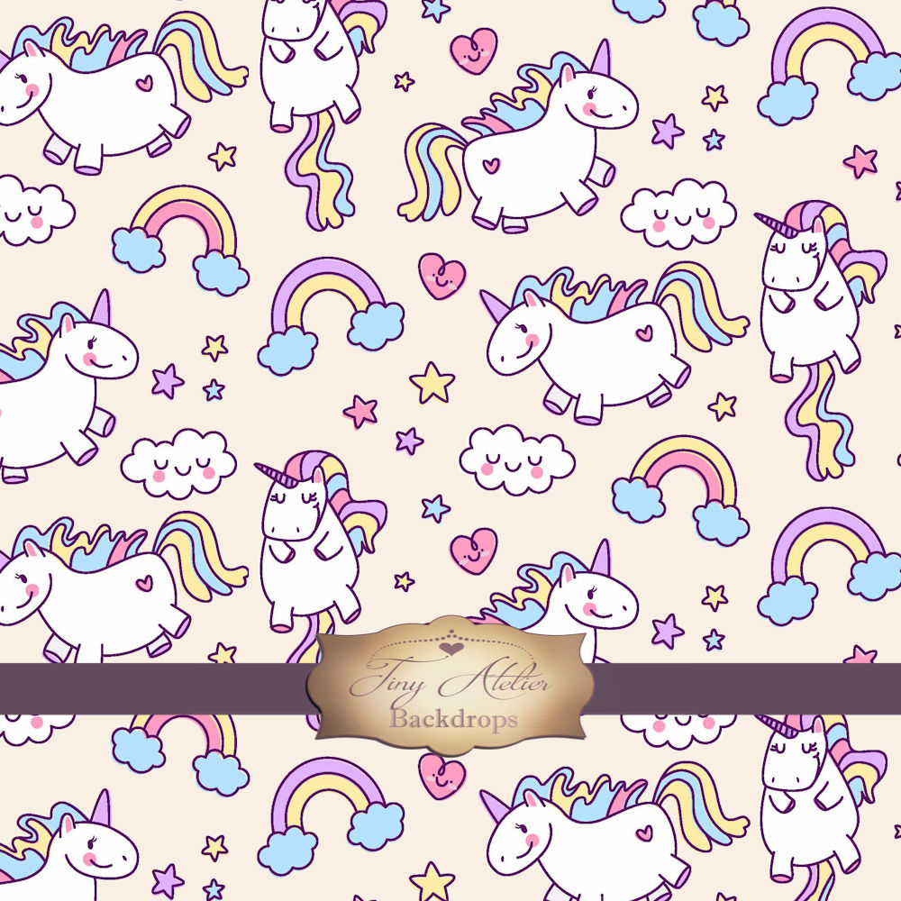 Unicorn cute children pattern backdrop