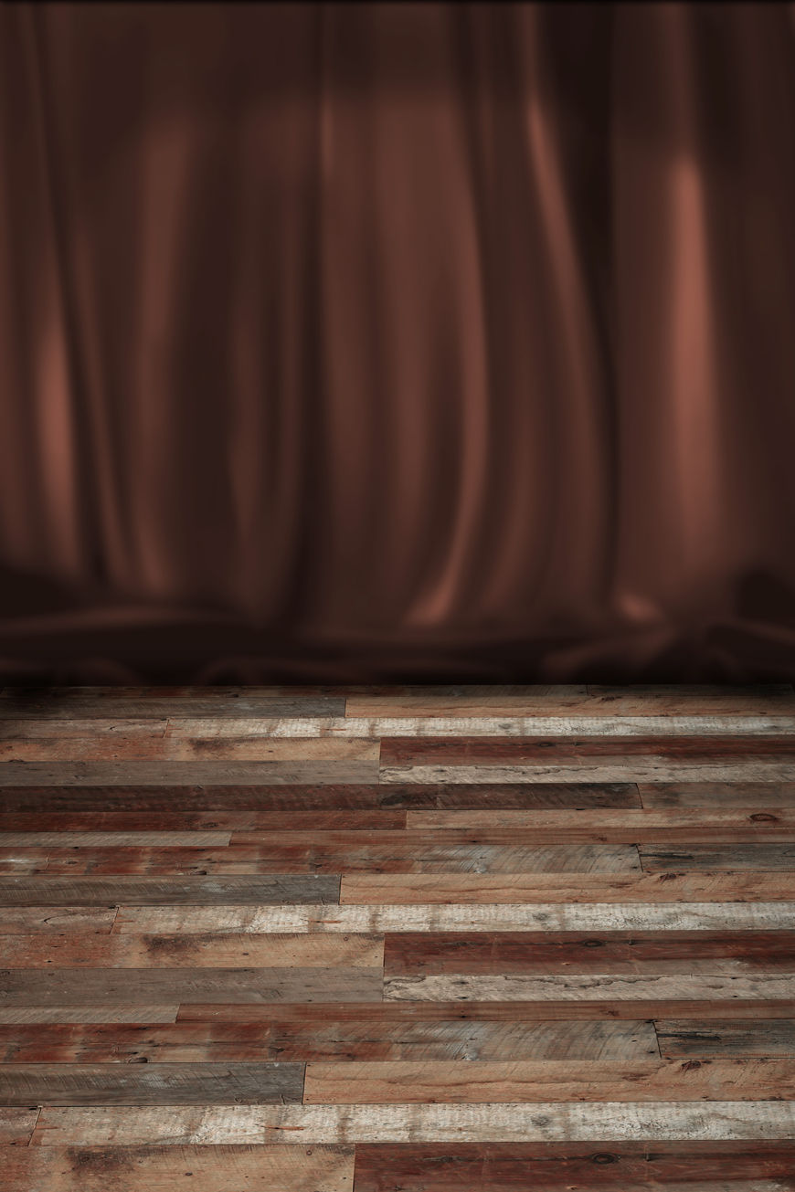 BrownSilky Curtain Floordrop