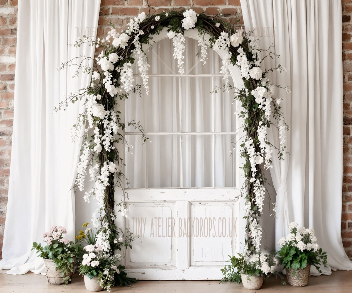 Pretty Shabby Doors Floral White Arch