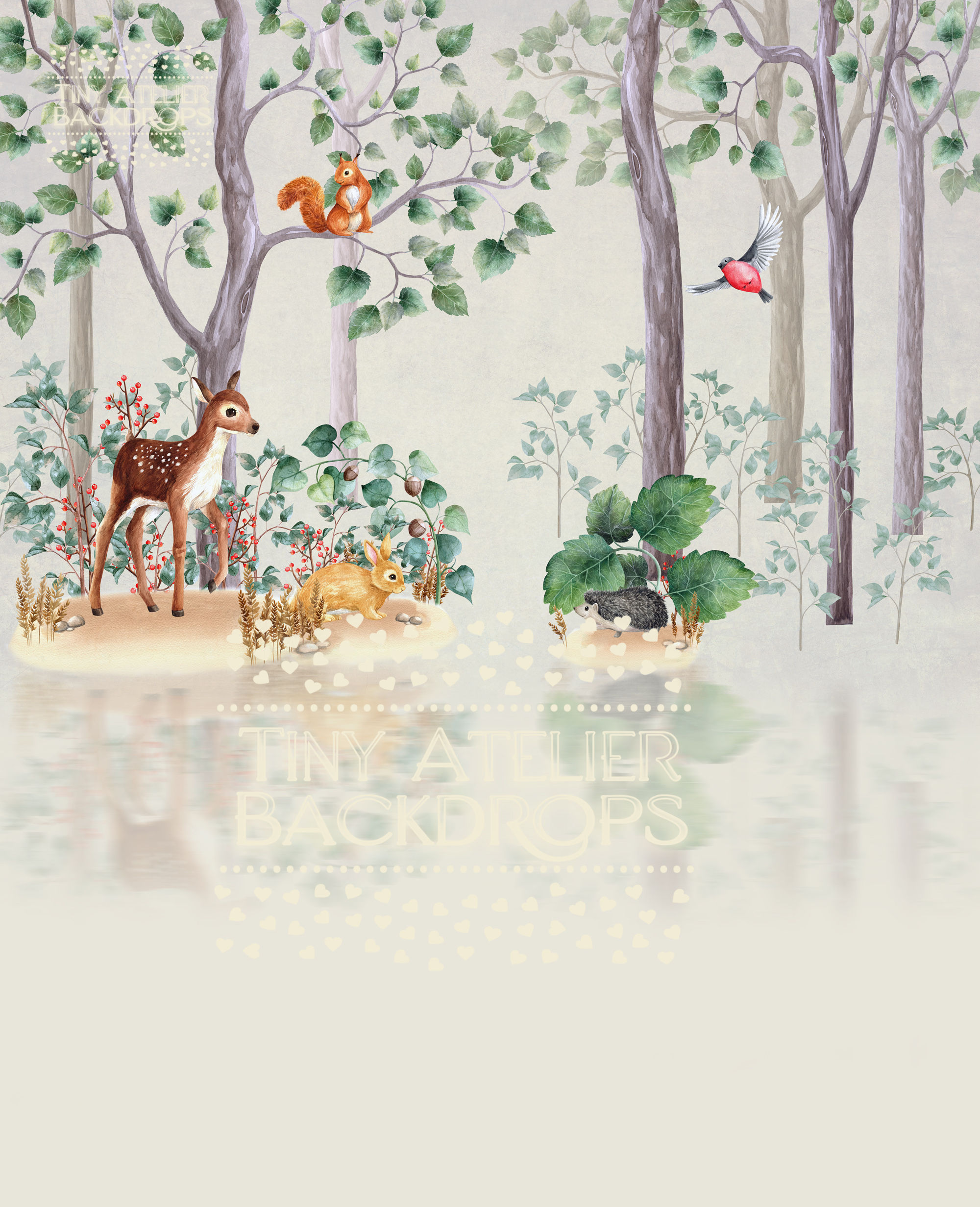 Woodland Animals Cute Floordrop