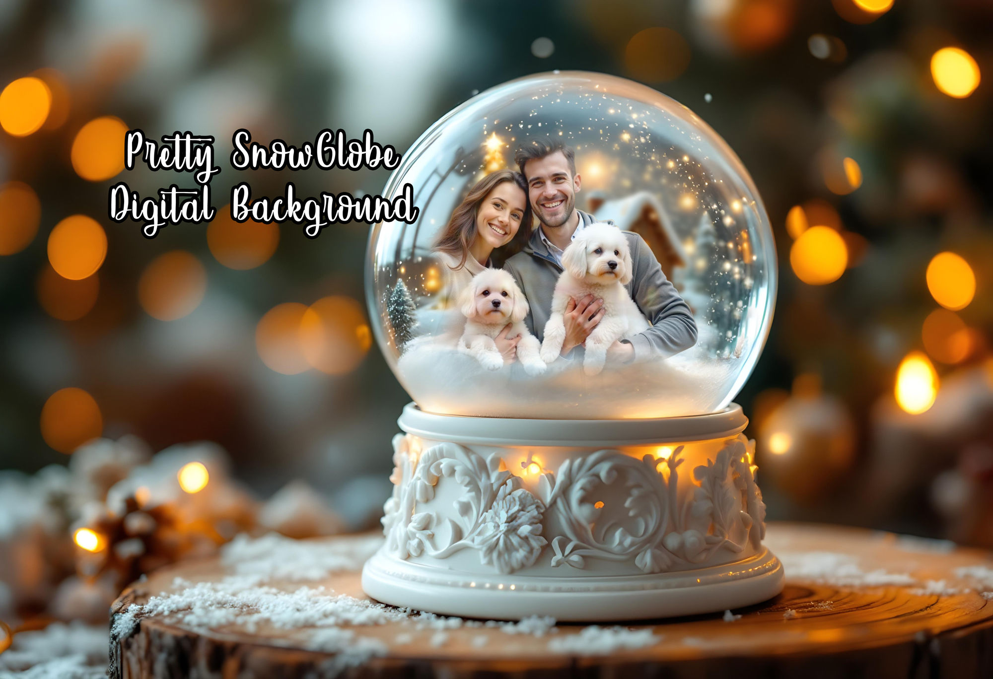 White Base Christmas Snowball digital
