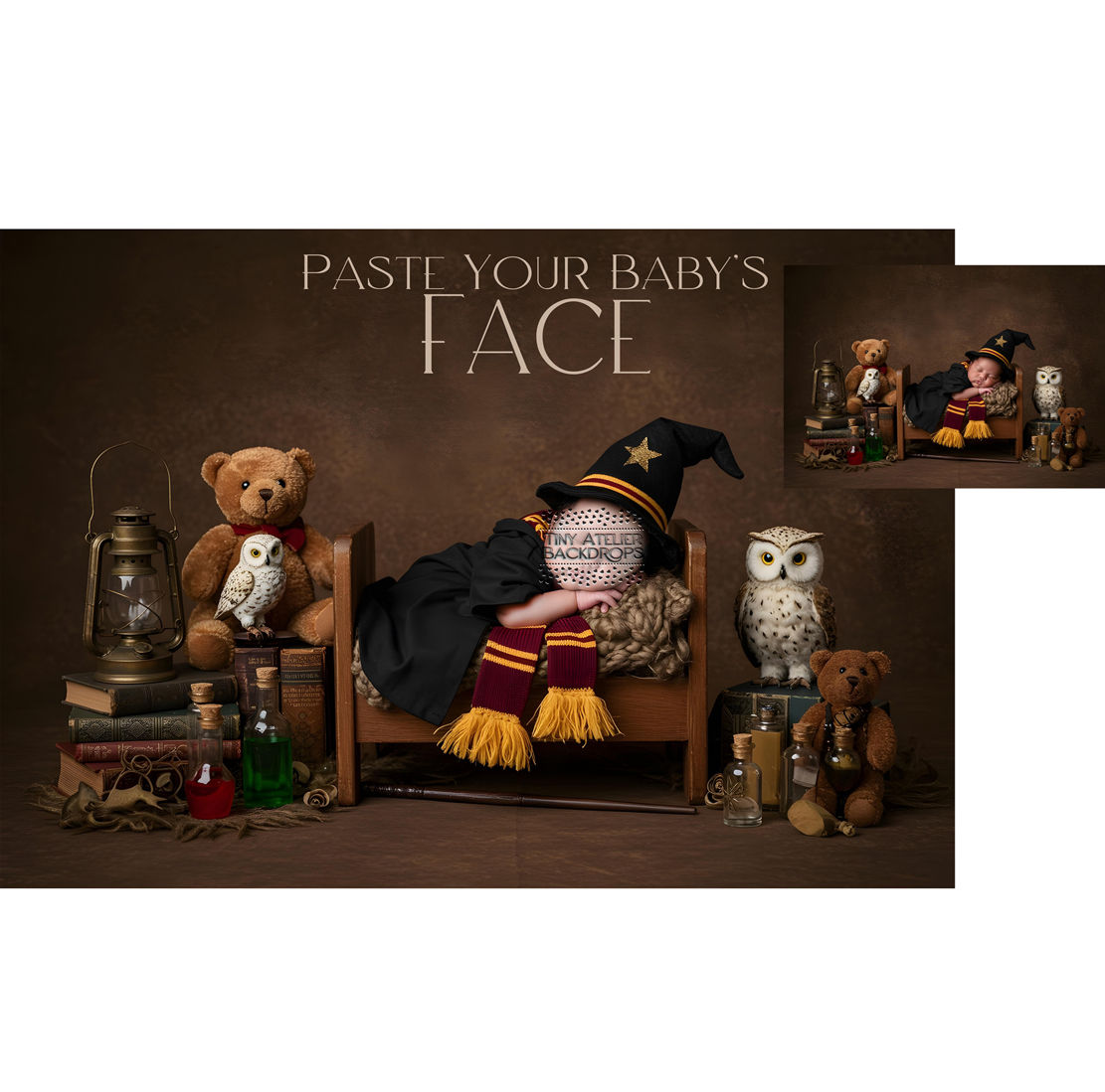 Little Wizard Edit in Your Baby's Face DIGITAL backdrop for composite