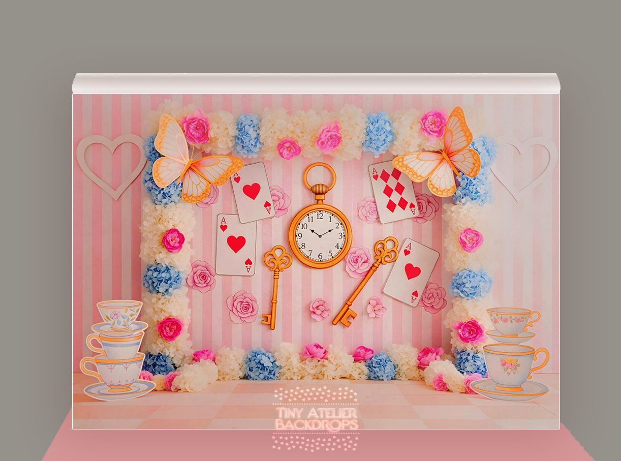 Alice In WONDERLAND Pretty Theme Cakesmash Backdrop