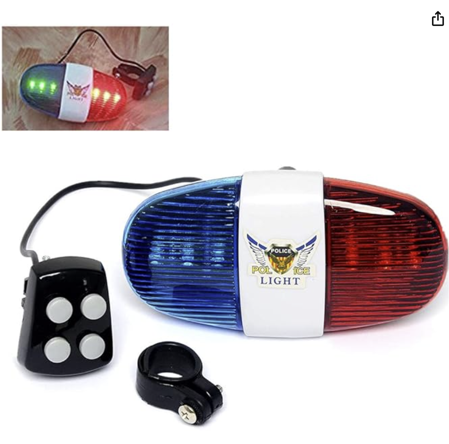 Oumers - Kids Bike Police Sound Light