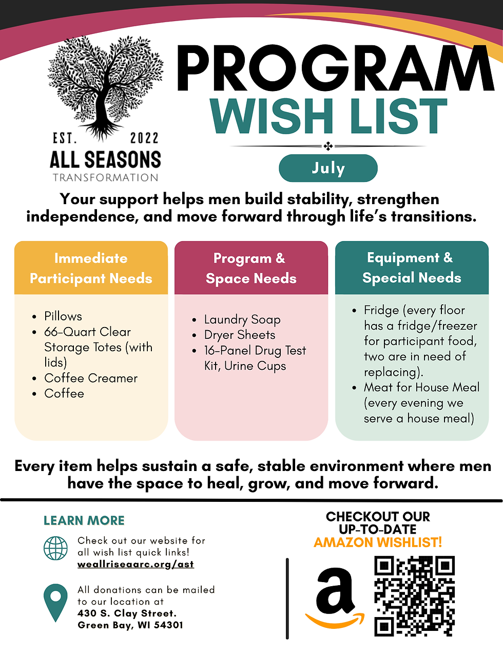 July 2026 All Seasons Transformation Wish List