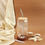 Thumbnail: 500ml Can Shape Glass|White ScribbledHeart|18oz Can Glass with lid straw coaster