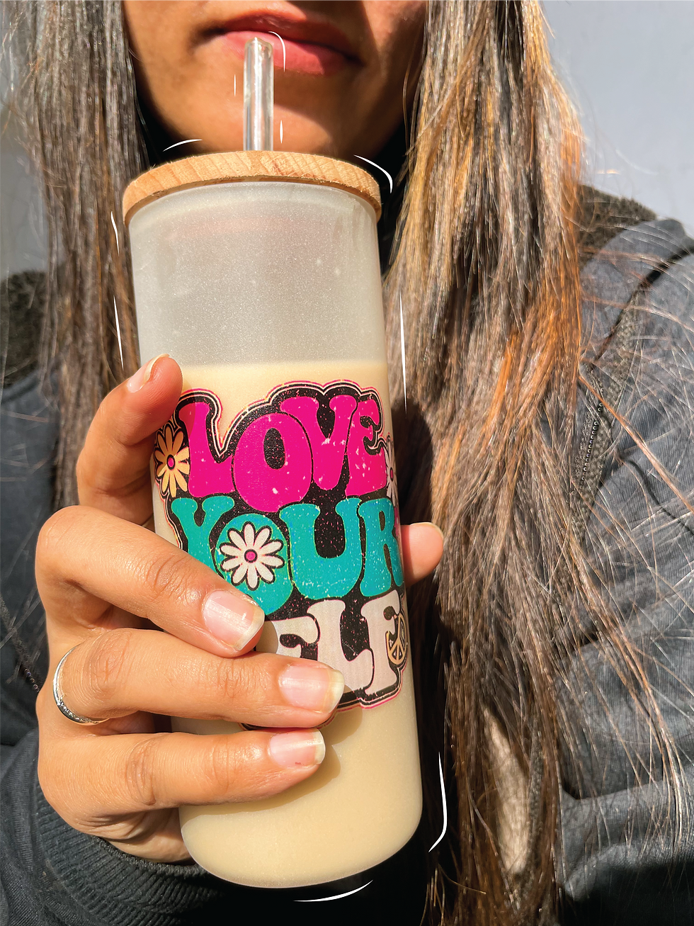 Thumbnail: 650ml Frosted Grande Sipper| Love Yourself Print| 20oz Tall Tumbler