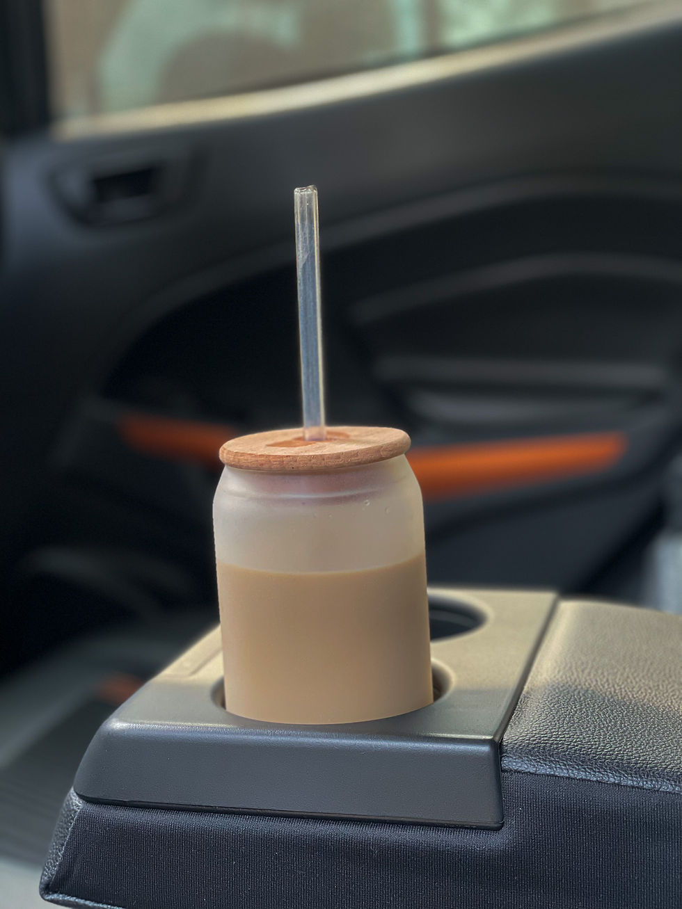 Thumbnail: 500ml Plain Frosted Can Shaped Tumbler for Coffee with Glass Straw and Lid 17oz