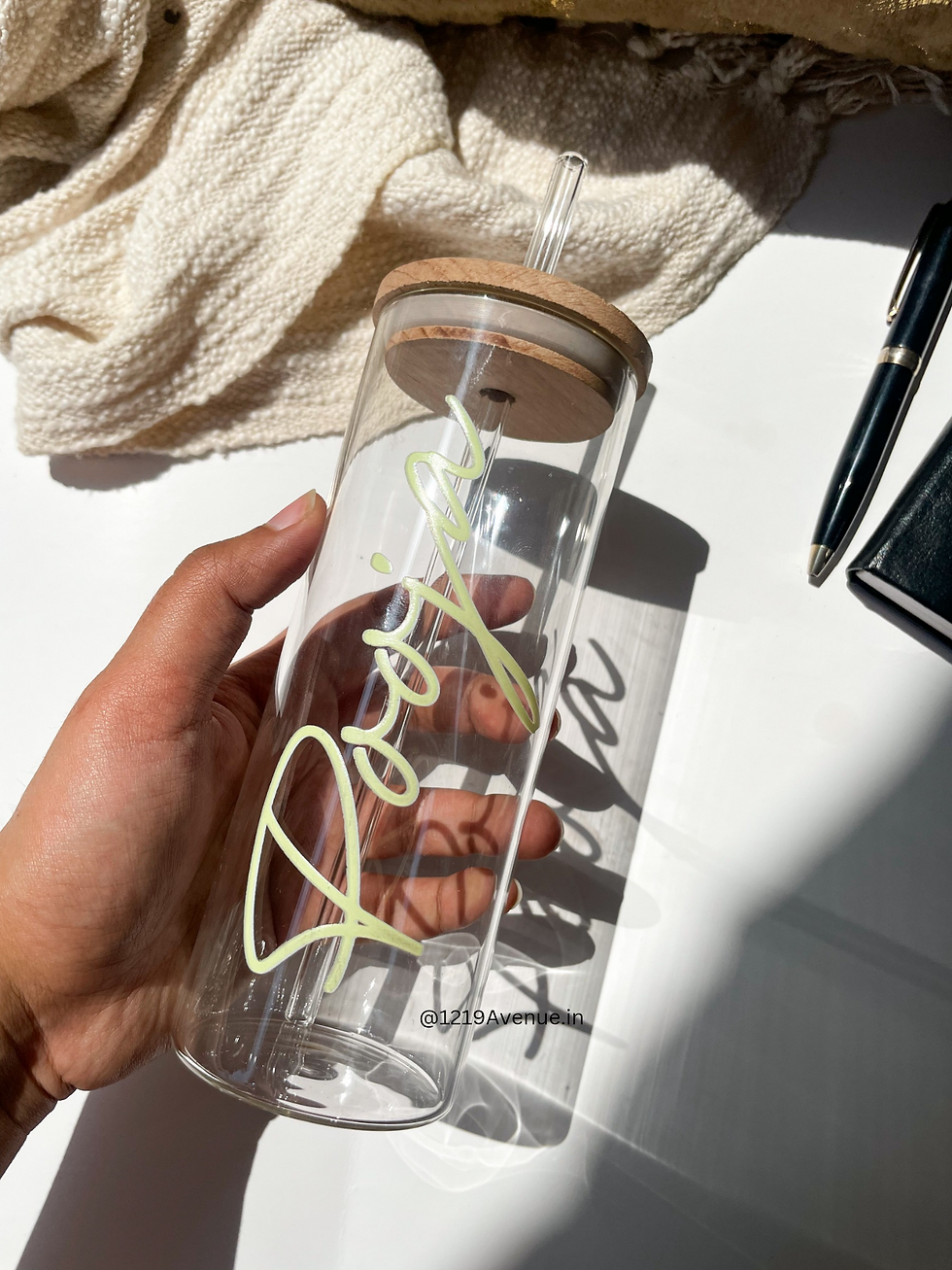 Thumbnail: 650ml Personalized Grande Sipper Coffee Glass Tumbler NO COD
