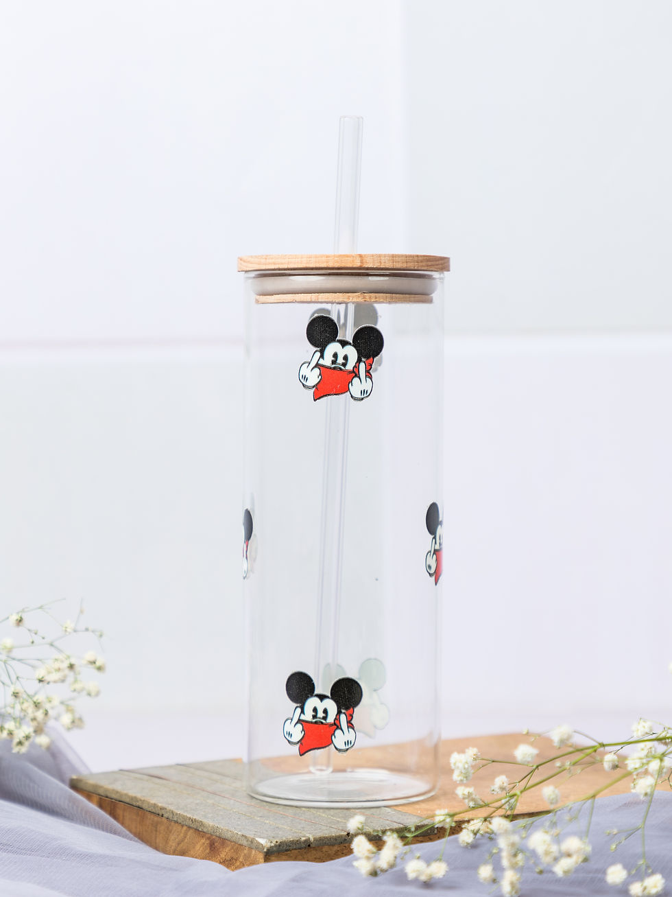 Thumbnail: 650ml Grande Sipper| Explicit Mickey Print| 22 oz Coffee Glass Tumbler