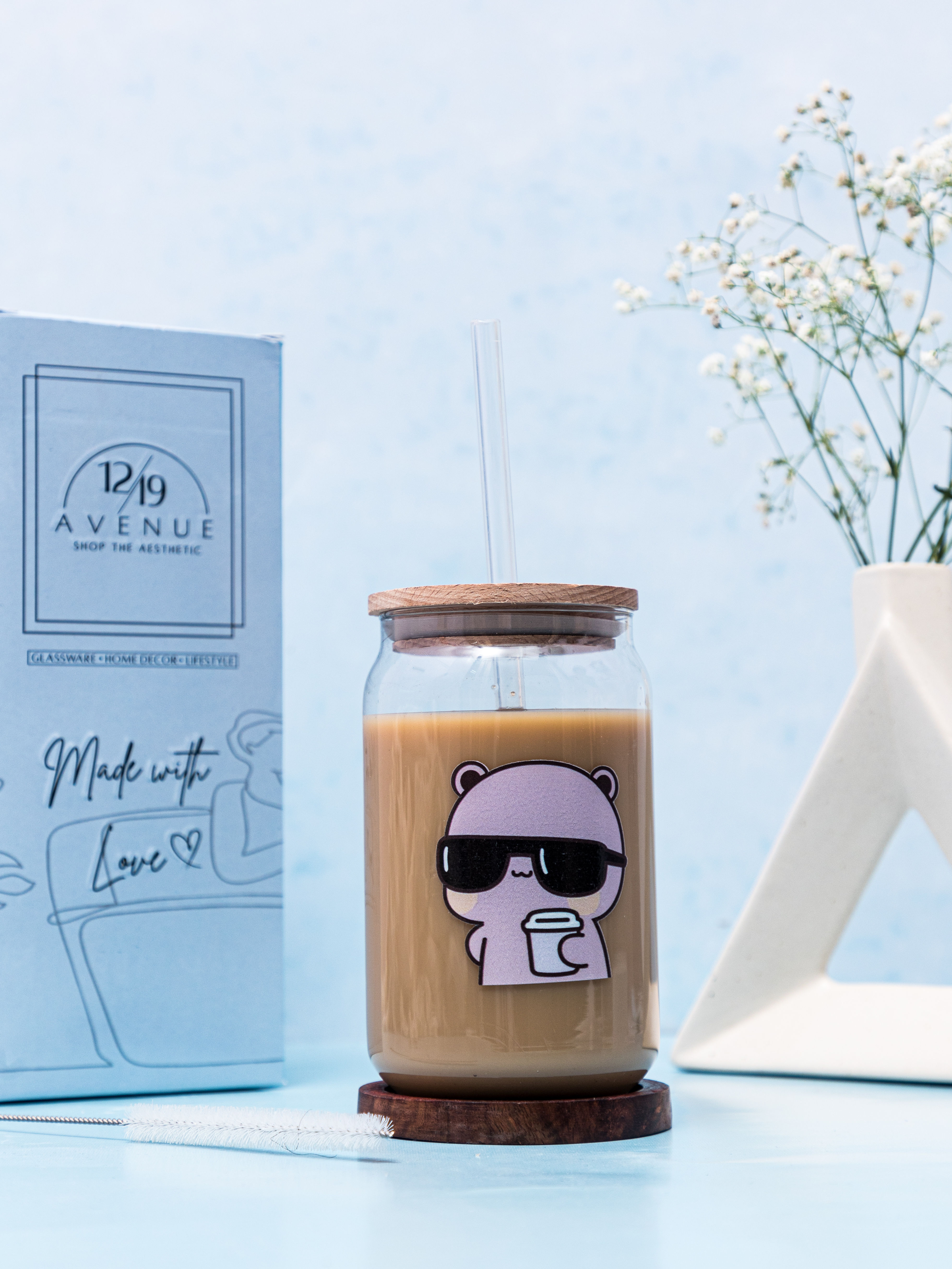 500ml Can Shaped Glass| What You Lookin At  |18oz Can Glass with lid, straw