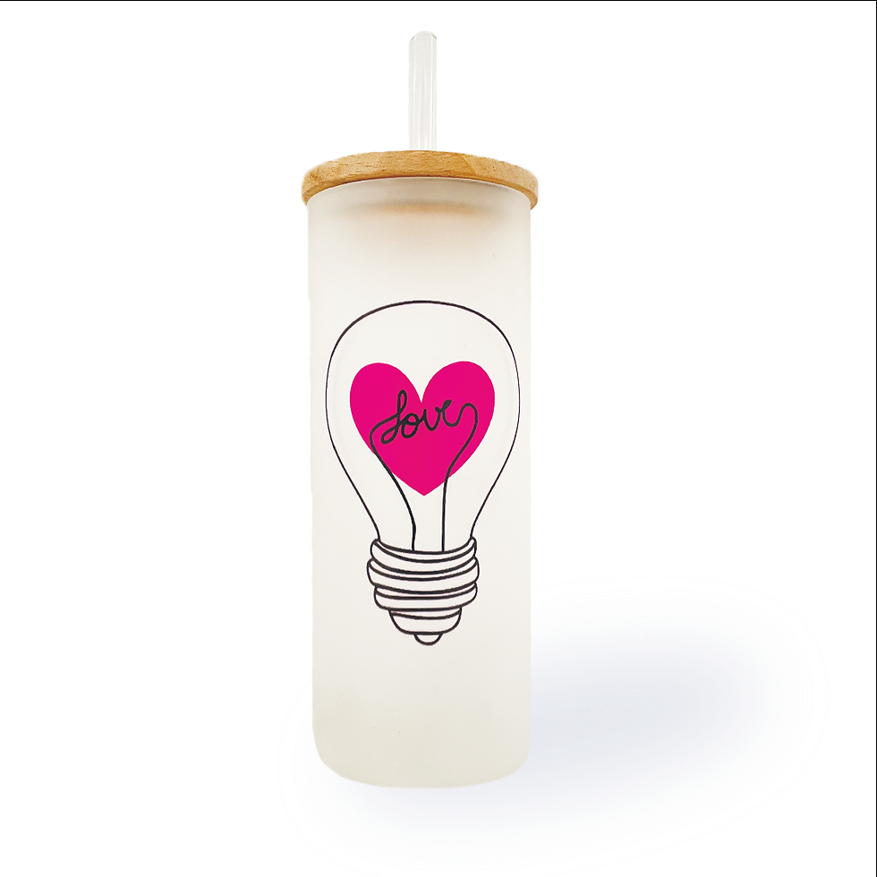 Thumbnail: 650ml Frosted Grande Sipper| Love Bulb Print| 20oz Tall Tumbler