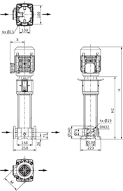 Küçük resim: Helix FIRST V 616-5/25/E/KS/400-50 Boyutları