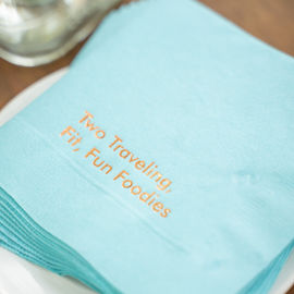 Custom engagement party napkins. 