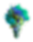 A lightbulb made out of paint splatters