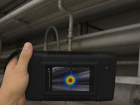 Détection de fuite par caméra acoustique.