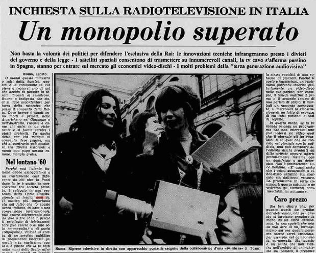 giornale radio libere monopolio di stato
