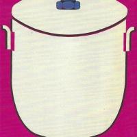 Milli Gandini, Pentola bianca su fondo fucsia, 1975.