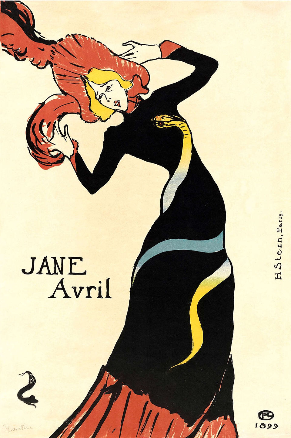 poster Jane Avril, Henri de Toulouse-Lautrec, 1899