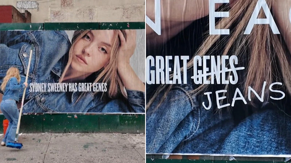 sidney sweeney per la pubblicità dei jeans di American Eagle