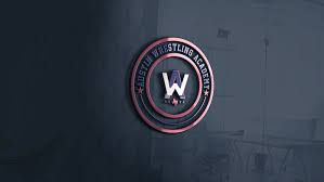 A circular logo reads "Austin WRESTLING ACADEMY" with a large "W" in the center. The dark, industrial background adds a serious tone.
