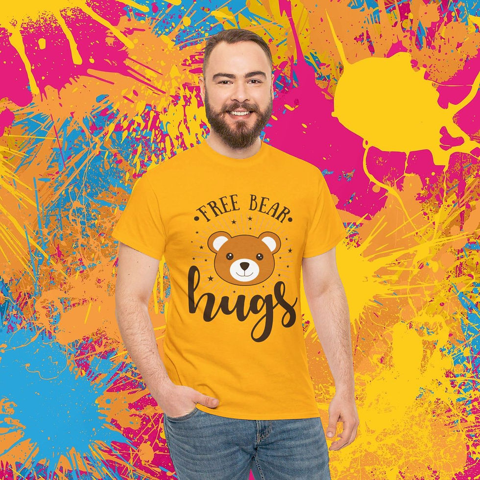 Thumbnail: Free Bear Hugs Unisex Heavy Cotton Tee