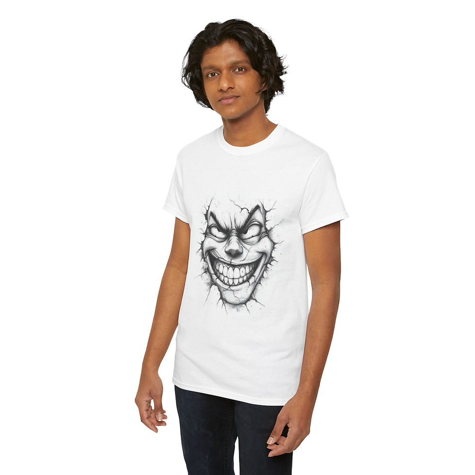 Thumbnail: Unisex Heavy Cotton Tee - Bold Graffiti Smiling Face Design