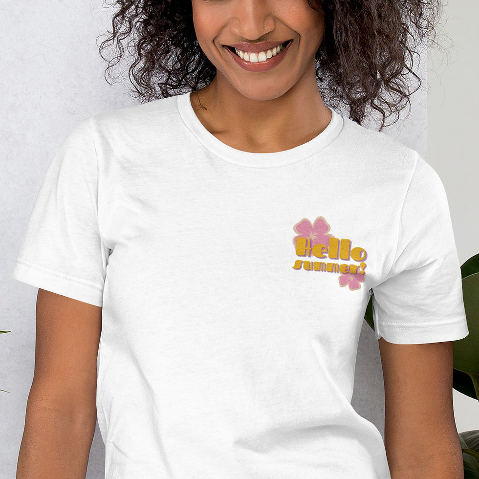 Hello Summer Embroidered Unisex t-shirt